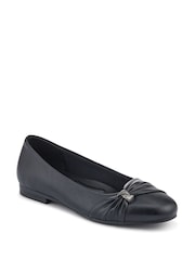Pavers Black Bow Detailed Heeled Ballet Pumps - Image 3 of 5