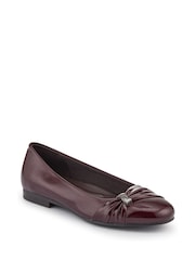 Pavers Red Bow Detailed Heeled Ballet Pumps - Image 3 of 5