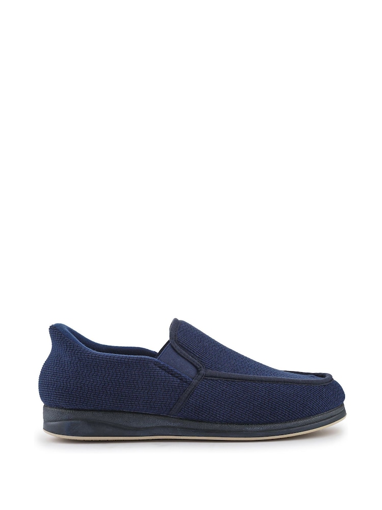 Pavers Blue Extra Wide Corduroy Slippers - Image 1 of 5 Pavers Blue Extra Wide Corduroy Slippers - Image 1 of 5