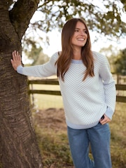 M&Co Blue Chevron Pattern Jumper - Image 1 of 3