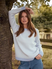 M&Co Blue Chevron Pattern Jumper - Image 2 of 3