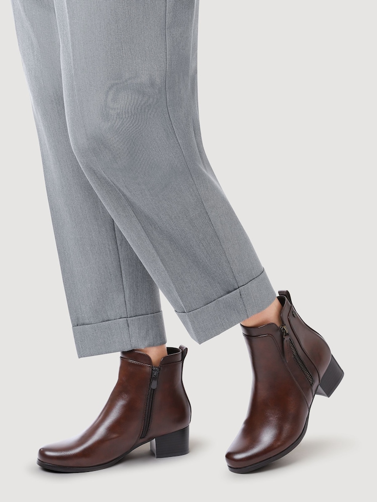 Pavers Brown Smart Zip-Fastening Boots - Image 1 of 5