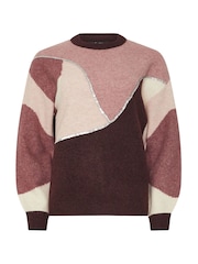 M&Co Brown Embellished Patchwork Jumper - Image 6 of 6