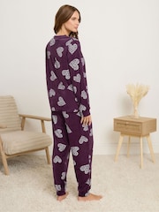 M&Co Red Baby Fleece Cluster Heart PJ Set - Image 3 of 5