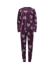 M&Co Red Baby Fleece Cluster Heart PJ Set - Image 4 of 5