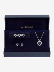 Jon Richard Silver Plated and Sapphire Heart Trio Set - Gift Box - Image 5 of 5