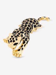 Jon Richard Gold Plated and Jet Lepoard Brooch - Gift Box - Image 2 of 4