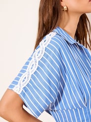 Lipsy Striped Cinched Waist Midi Shirt Dress - Imagen 2 de 4