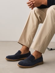 Navy Extralight Suede Loafers - Image 1 of 8