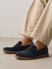 Navy Extralight Suede Loafers - Image 2 of 8