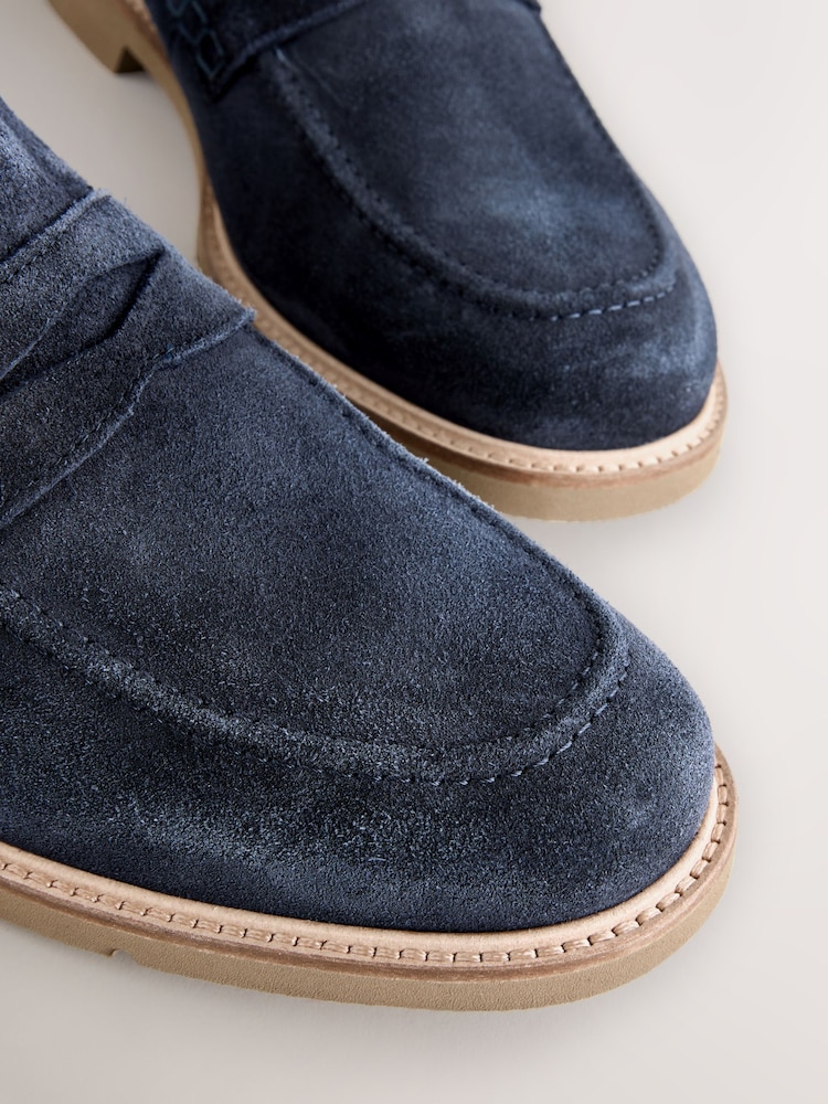 Navy Extralight Suede Loafers - Image 8 of 8
