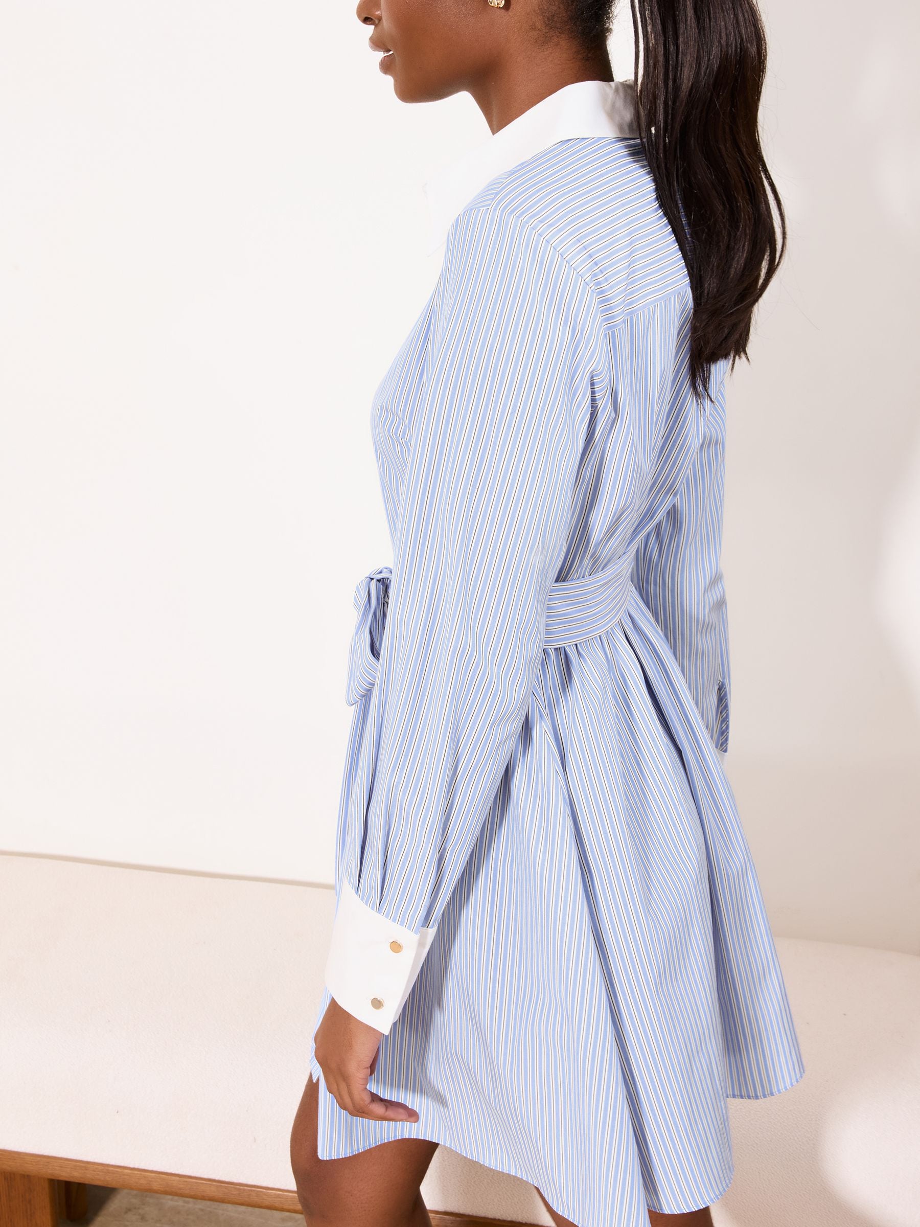 Buy Lipsy Blue Poplin Stripe Mini Shirt Dress from Next USA