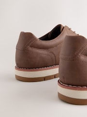 Tan Brown Comfort Wedge Derby Shoes - Image 3 of 5