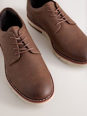 Tan Brown Comfort Wedge Derby Shoes - Image 4 of 5