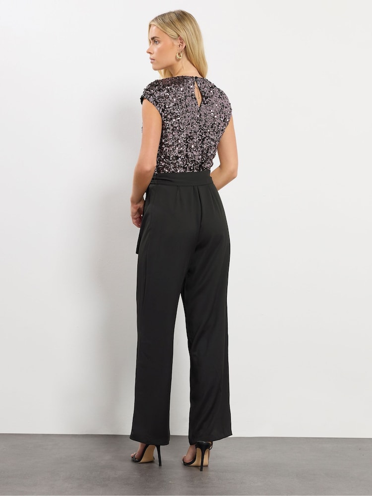 M&Co Silver Petite Sequin 2 In 1 Jumpsuit - Image 2 of 5