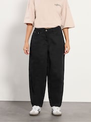 PixieGirl Petite Black Non Stretch Barrel Leg Jeans - Image 2 of 5