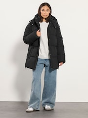 PixieGirl Petite Black Puffer Hooded Jacket - Image 3 of 6