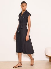 Lipsy Black Midi Shirt Dress - Image 3 of 5