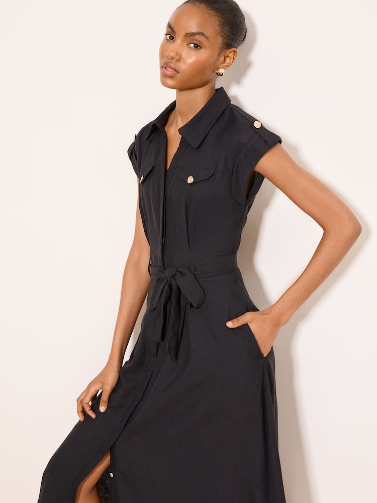 Lipsy Black Midi Shirt Dress - Image 5 of 5 Lipsy Black Midi Shirt Dress - Image 5 of 5