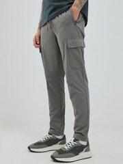 River Island Grey Skinny Fit Stretch Cargo Trousers - Image 3 of 4