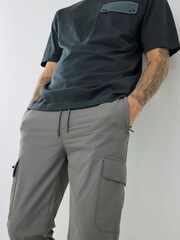 River Island Grey Skinny Fit Stretch Cargo Trousers - Image 4 of 4
