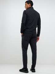 River Island Black Monogram Piped Skinny Joggers - Image 3 of 4
