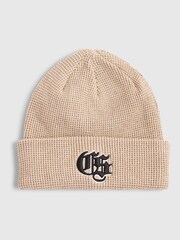 River Island Natural Gothic Waffle Beanie - Image 1 of 3