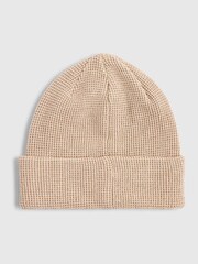 River Island Natural Gothic Waffle Beanie - Image 2 of 3