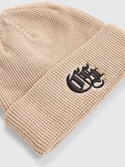 River Island Natural Gothic Waffle Beanie - Image 3 of 3