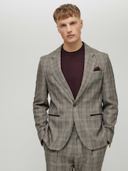 River Island Slim Fit Heritage Check Suit Jacket - صورة 1 من 5