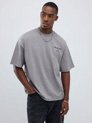 River Island Grey Overszied Palais Dept T-Shirt - Image 1 of 4