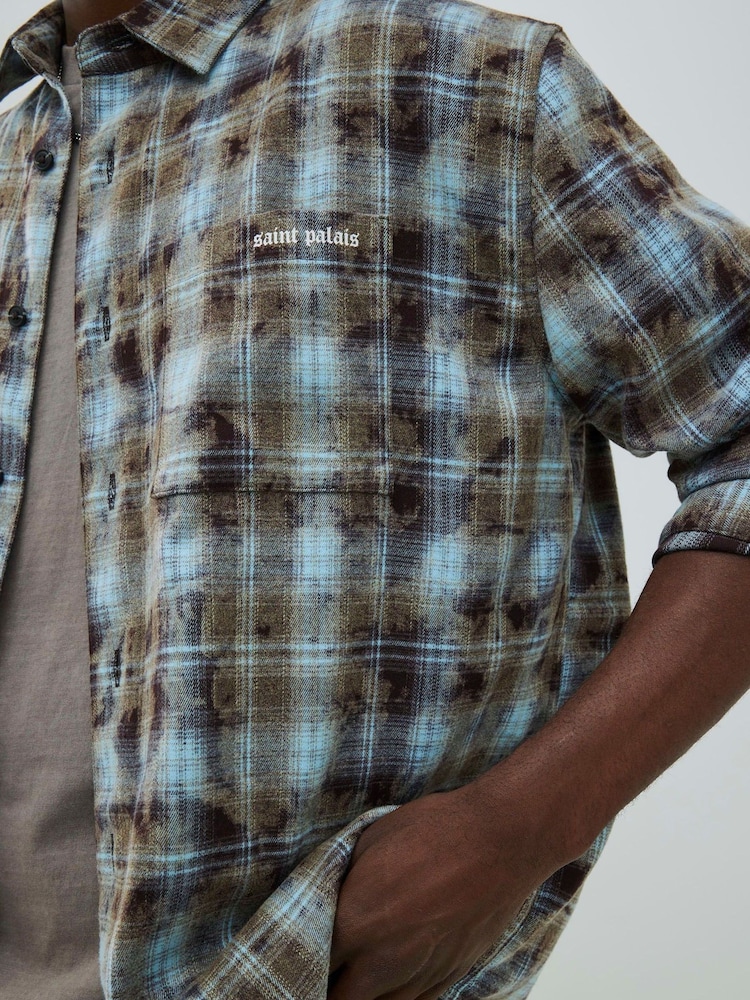 River Island Blue Saint Palais Check Shirt - Image 4 of 4
