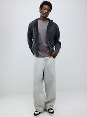River Island Oversized Washed Waffle Hoodie - صورة 1 من 4