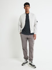 River Island Grey Regular Fit Stretch Cargo Trousers - Image 1 of 4