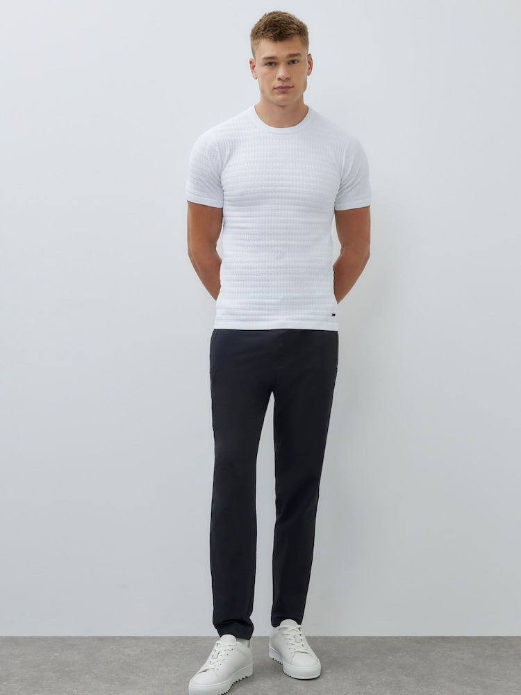 River Island Short Sleeve Muscle Fit Knitted T-Shirt - Imagem 2 de 4