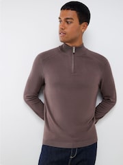 River Island Slim Fit Viscose Half Zip Jumper - Imagem 1 de 4