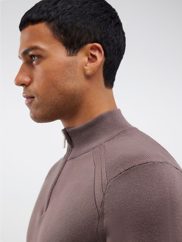 River Island Slim Fit Viscose Half Zip Jumper - Imagem 4 de 4