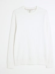 River Island White Textured Muscle Fit Jumper - Image 4 of 5