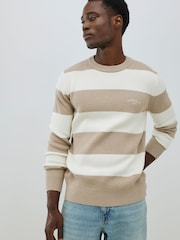 River Island Ribbed Easy Crew Striped Jumper - Imagem 1 de 4