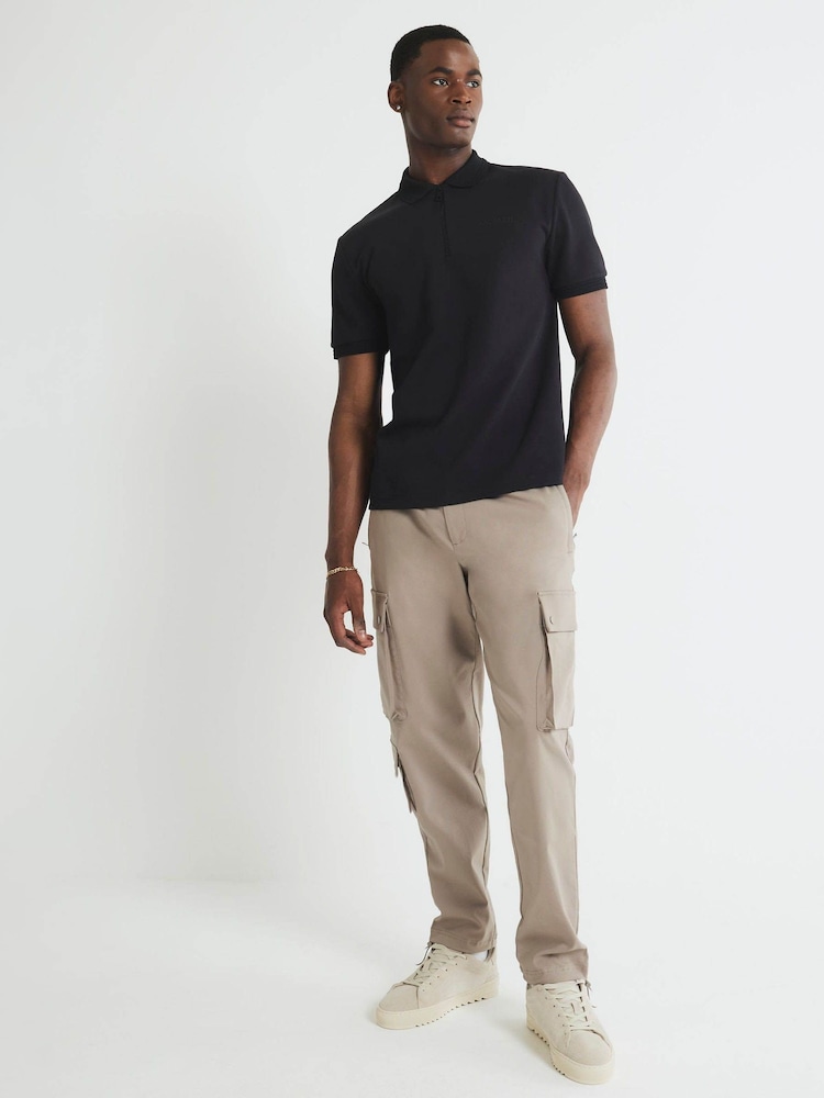 River Island Cream Skinny Fit Clean Cargo Trousers - Image 2 of 4
