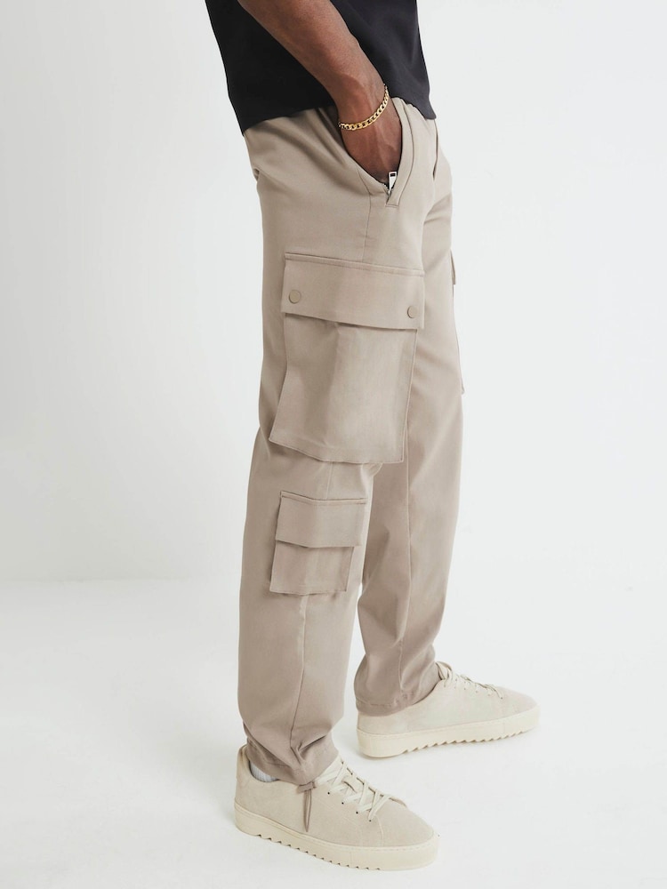 River Island Cream Skinny Fit Clean Cargo Trousers - Image 4 of 4