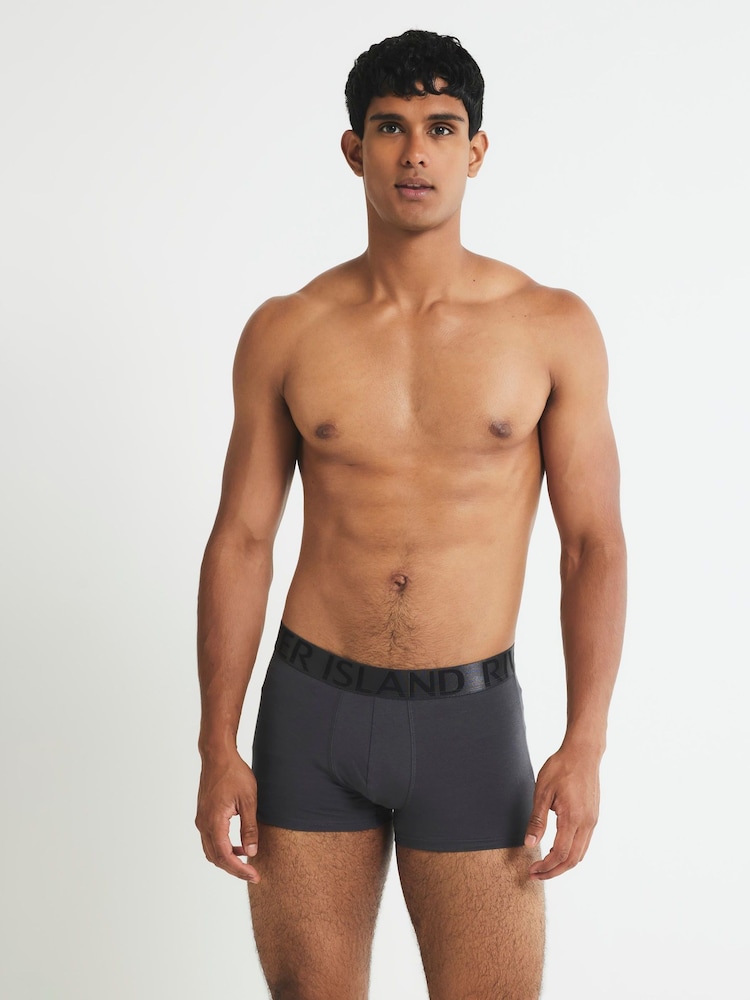 River Island Purple Sateen Contrast Waist Band Trunks 5 Pack - Image 2 of 3