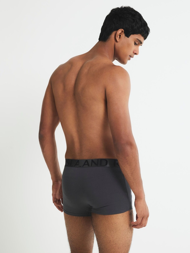 River Island Purple Sateen Contrast Waist Band Trunks 5 Pack - Image 3 of 3