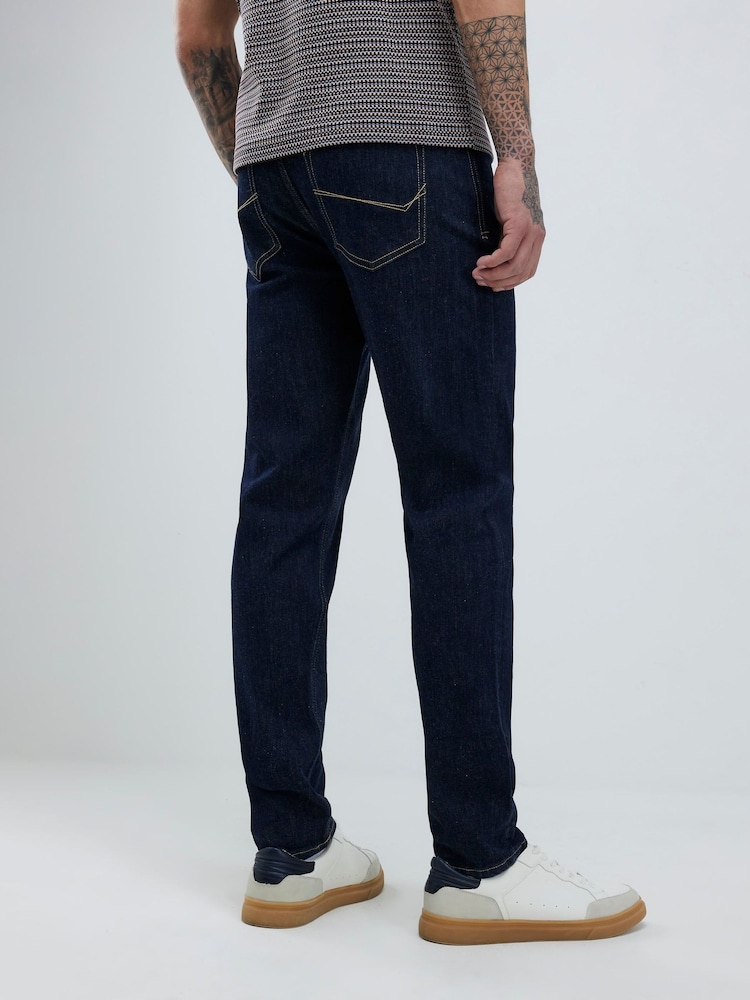 River Island Blue Stretch Slim Fit  Rinse Jeans - Image 2 of 4