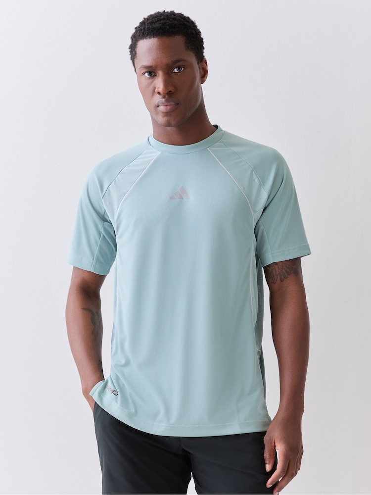 adidas Sage Green Tech App T-Shirt - Image 1 of 6