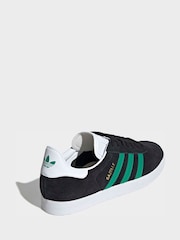 adidas Originals Black/Green Gazelle Trainers - Image 4 of 9