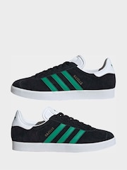 adidas Originals Black/Green Gazelle Trainers - Image 5 of 9