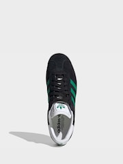 adidas Originals Black/Green Gazelle Trainers - Image 6 of 9