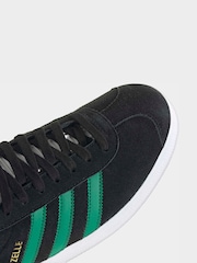 adidas Originals Black/Green Gazelle Trainers - Image 8 of 9