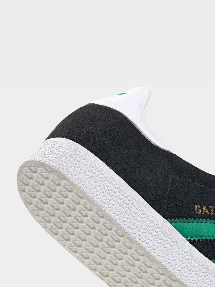 adidas Originals Black/Green Gazelle Trainers - Image 9 of 9